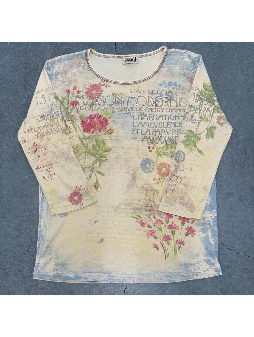 VNTG Jamee J. French Floral Long Sleeve Top